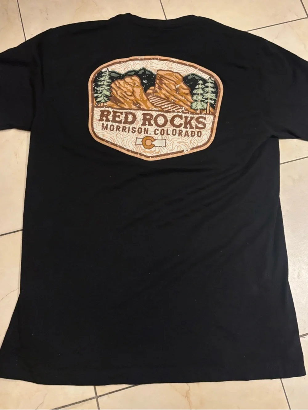 Next Level Apparel Black Short Sleeve Tee with Colorado Red Rocks Design - Picture 3 of 3
